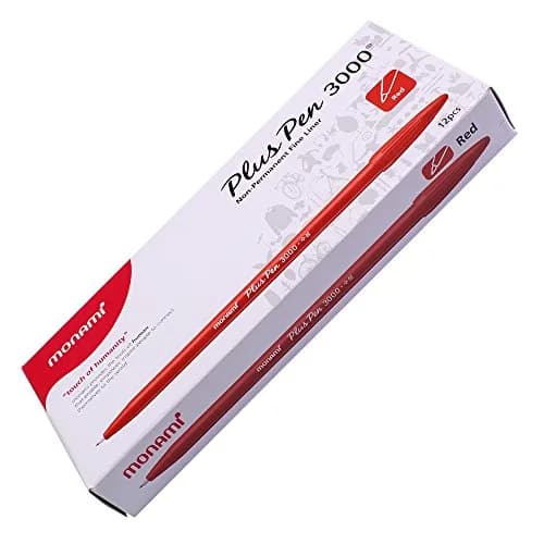 MONAMI Marking Pen Felt Tip Water Based Ink Complete Red,Blue,Black | 12 Pens, 0.3mm Fine Point, Korea thumbnail 7