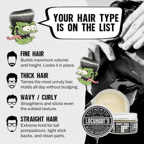 Lockhart's Heavy Hold Oil Pomade for Men, 3.4 oz | Low Shine, Sweat Proof, Recombable thumbnail 3