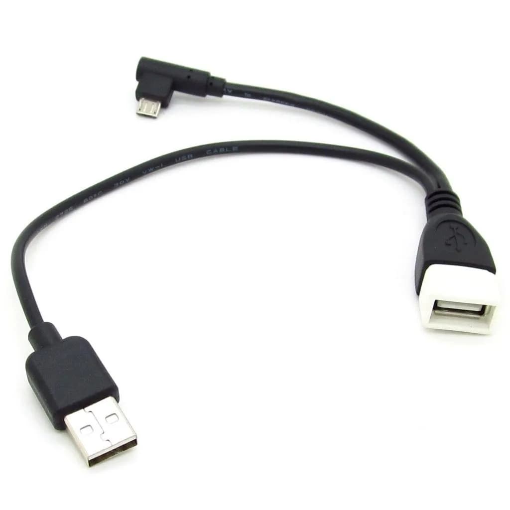 JIUWU Micro USB Y Splitter OTG Cable with Power Charging Cord | 13cm OTG & 25cm Power Cable, Compatible with All OTG Devices