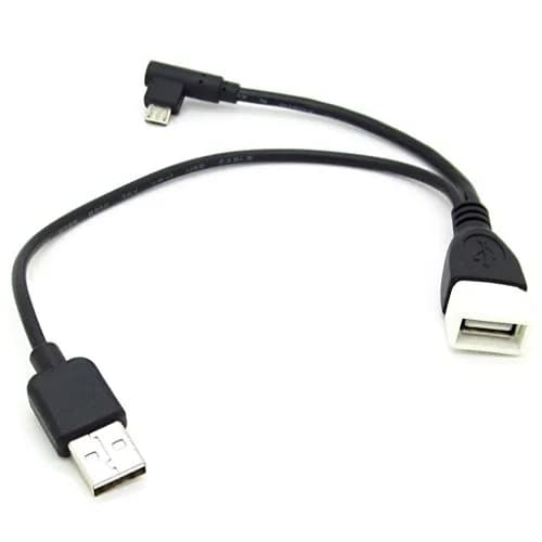 JIUWU Micro USB Y Splitter OTG Cable with Power Charging Cord | 13cm OTG & 25cm Power Cable, Compatible with All OTG Devices thumbnail 1