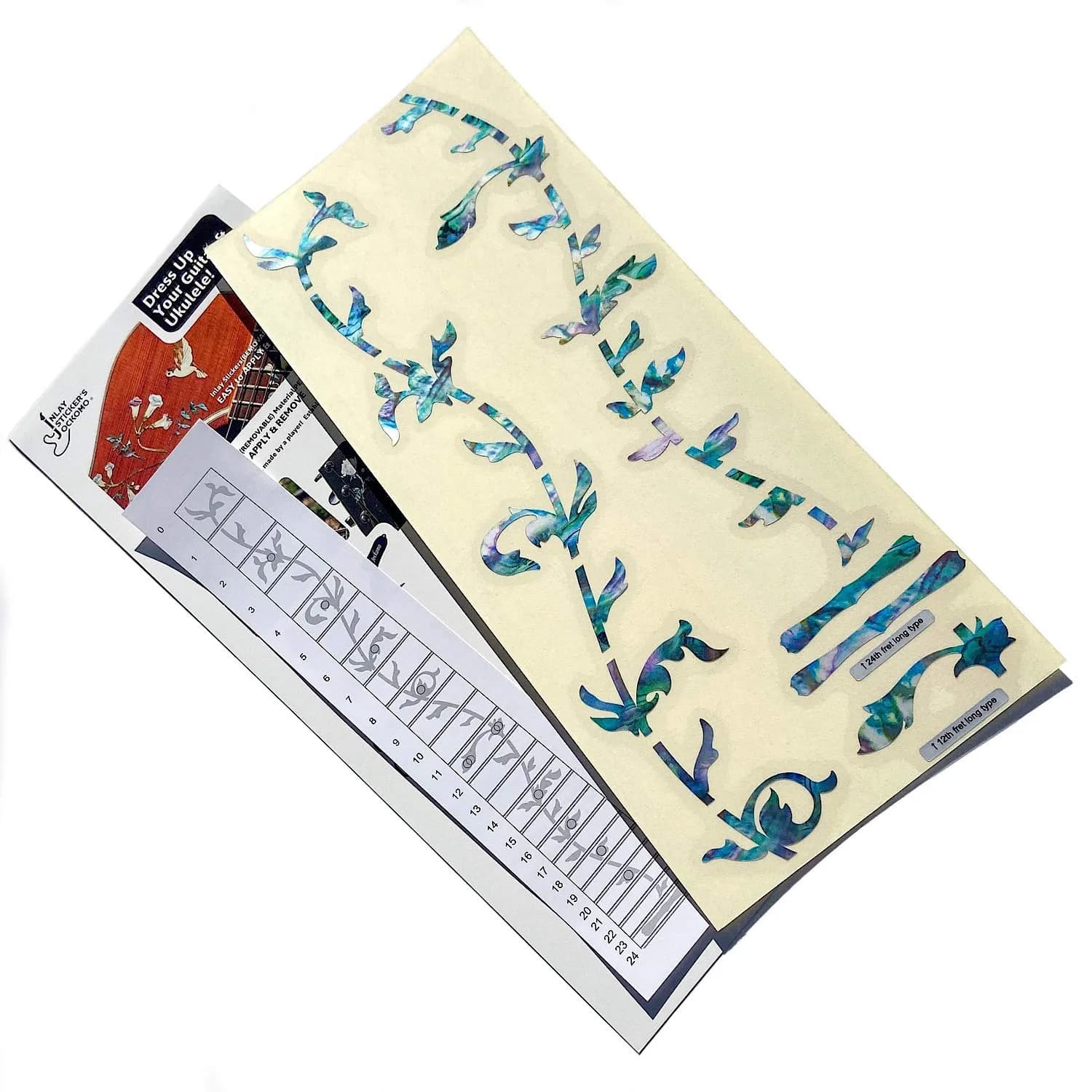 Inlaystickers Tree of Life Guitar Fret Markers - Abalone Mix (1 Sticker Sheet) | Realistic Inlay Look - view 4