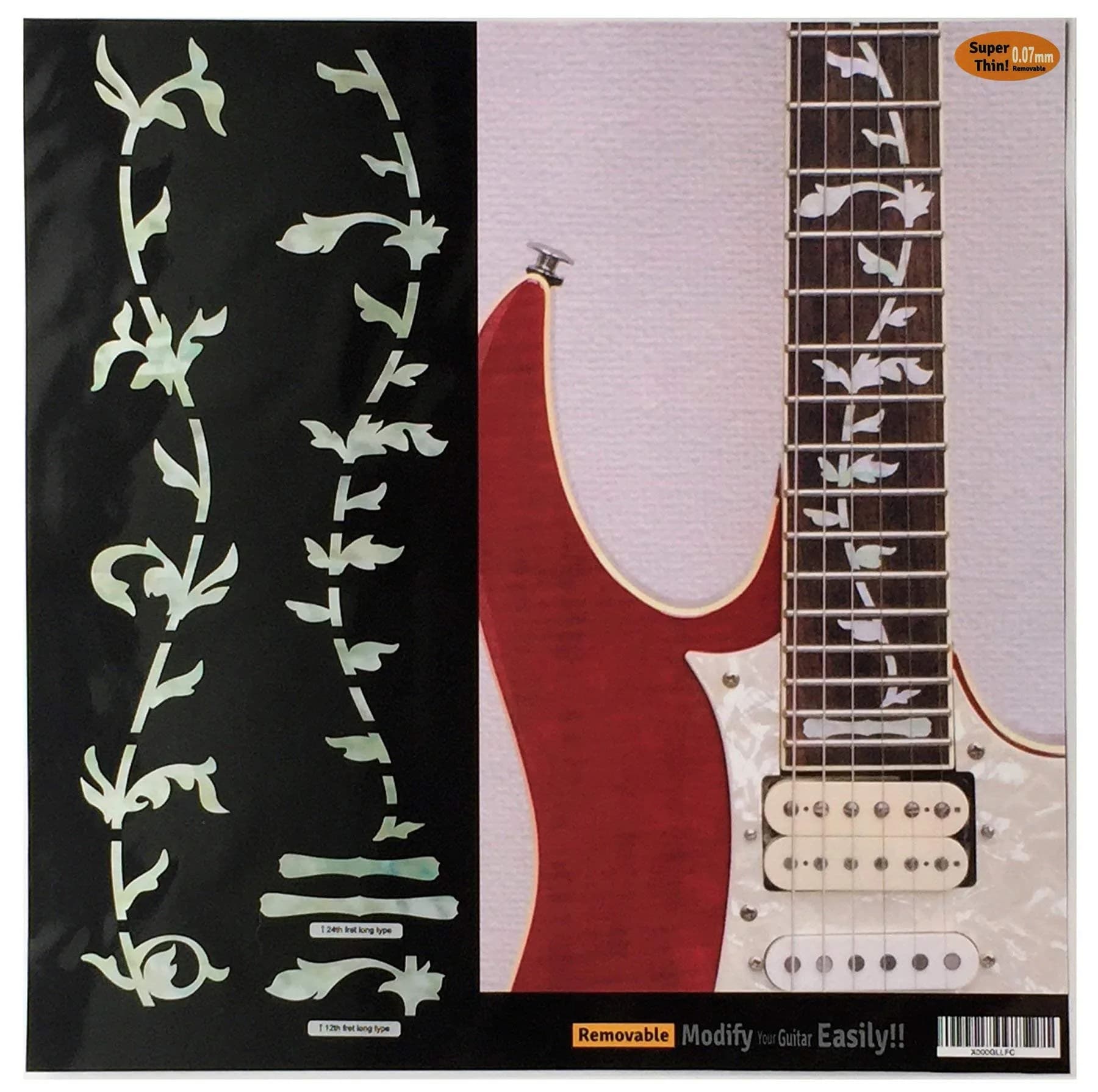 Inlaystickers Tree of Life Fret Markers for Guitars - Abalone Red | Real Inlay Look — White Pearl