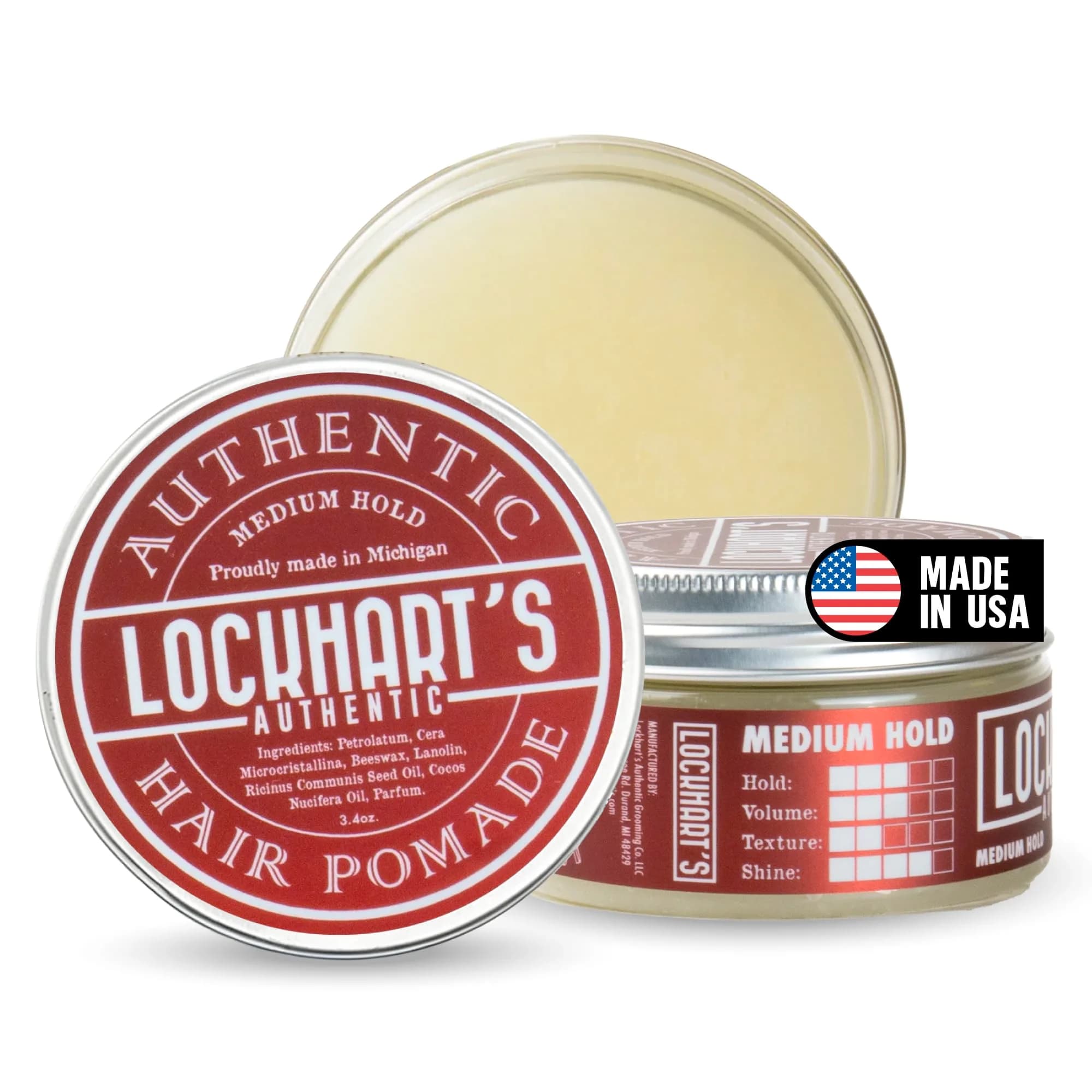 Lockhart's Goon Grease Oil Pomade for Men, Medium Hold Shine, 3.4 oz | Versatile styling, natural finish, infused with sandalwood & vetiver — Sandalwood Vetiver