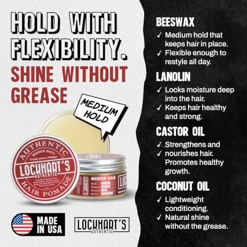 Lockhart's Goon Grease Oil Pomade for Men, Medium Hold Shine, 3.4 oz | Versatile styling, natural finish, infused with sandalwood & vetiver thumbnail 2