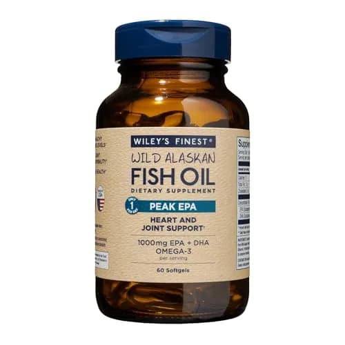 Wiley's Finest Wild Alaskan Fish Oil Peak EPA, 60 Count | High Potency Omega-3 Support thumbnail 1