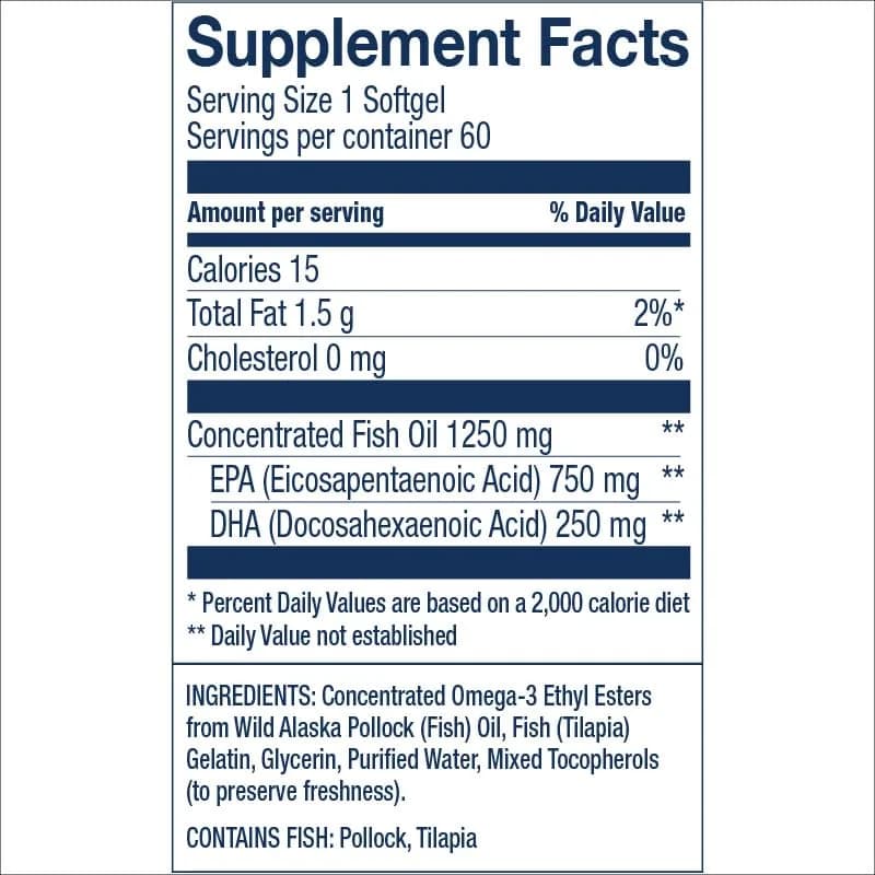 Wiley's Finest Wild Alaskan Fish Oil Peak EPA, 60 Count | High Potency Omega-3 Support thumbnail 3
