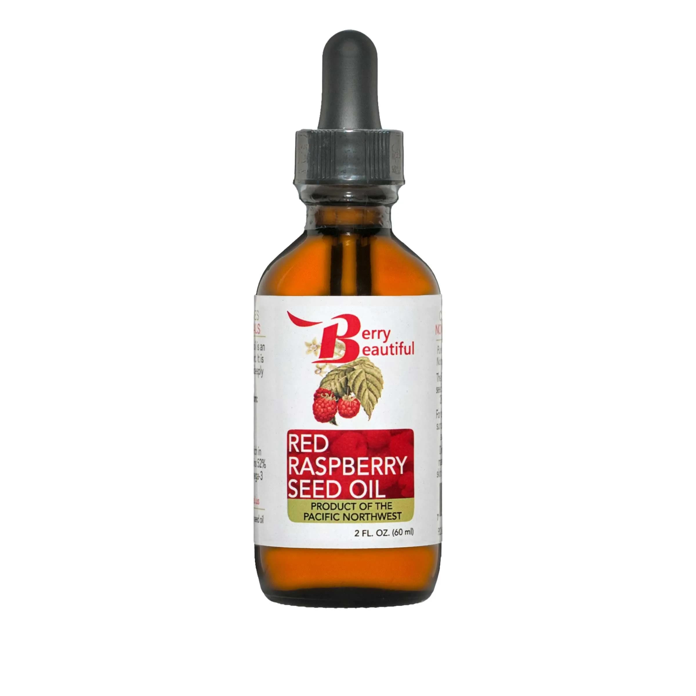 Berry Beautiful Red Raspberry Seed Oil, Cold Pressed, Unrefined, 2 fl oz | Nourishing Face & Body Oil for Sensitive Skin — 2 Fl Oz