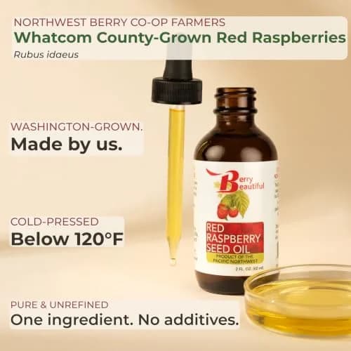Berry Beautiful Red Raspberry Seed Oil, Cold Pressed, Unrefined, 2 fl oz | Nourishing Face & Body Oil for Sensitive Skin thumbnail 3