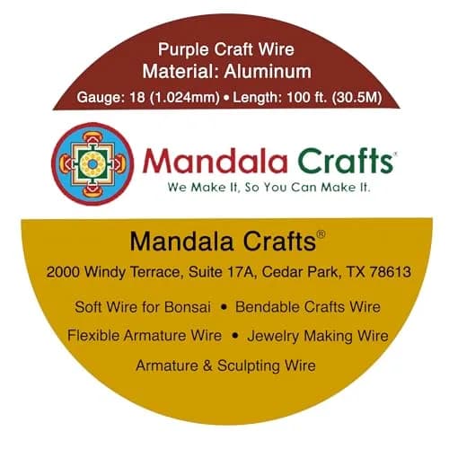 Mandala Crafts 18 Gauge Purple Anodized Aluminum Craft Wire, 100 FT | Durable, Shapeable & Tarnish-Resistant thumbnail 3