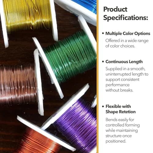 Mandala Crafts 18 Gauge Yellow Green Anodized Aluminum Craft Wire, 100 FT | Durable, Shapeable & Tarnish-Resistant thumbnail 7