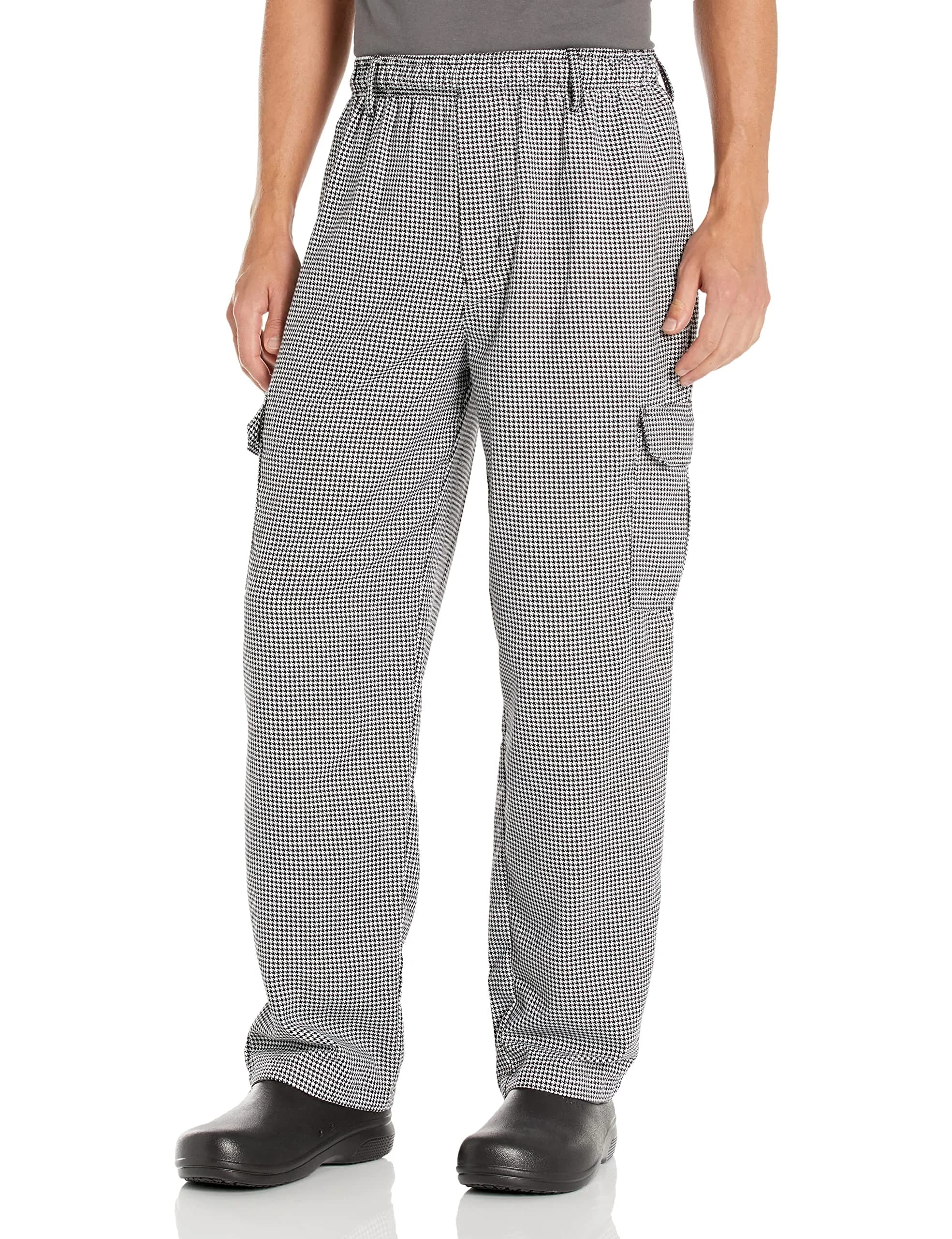 Mercer Culinary Genesis Men's Chef Cargo Pant in Hounds Tooth 3X-Large | Durable, Wrinkle-Resistant Chef Pants for Men