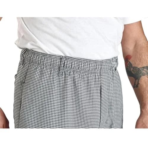 Mercer Culinary M61051HTL Genesis Men's Chef Cargo Pant in Hounds Tooth, Large, Black/White | Durable Poly Cotton, Comfort Fit thumbnail 5