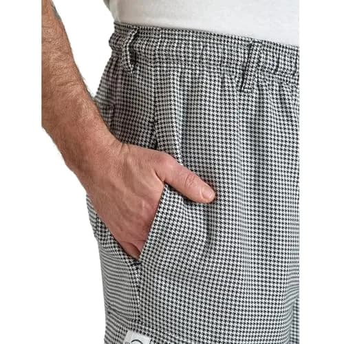 Mercer Culinary M61051HTL Genesis Men's Chef Cargo Pant in Hounds Tooth, Large, Black/White | Durable Poly Cotton, Comfort Fit thumbnail 6