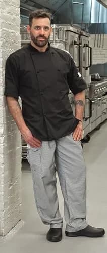 Mercer Culinary M61051HTL Genesis Men's Chef Cargo Pant in Hounds Tooth, Large, Black/White | Durable Poly Cotton, Comfort Fit thumbnail 7