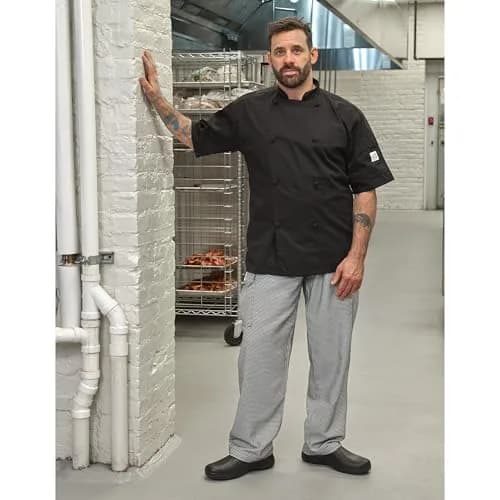 Mercer Culinary M61051HTL Genesis Men's Chef Cargo Pant in Hounds Tooth, Large, Black/White | Durable Poly Cotton, Comfort Fit thumbnail 9