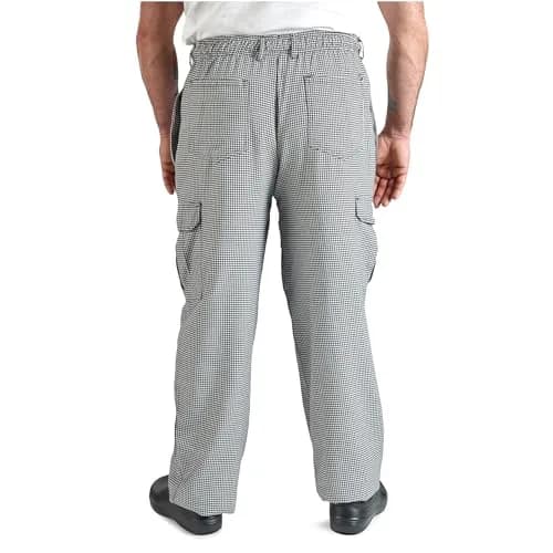 Mercer Culinary M61051HTL Genesis Men's Chef Cargo Pant in Hounds Tooth, Large, Black/White | Durable Poly Cotton, Comfort Fit thumbnail 2