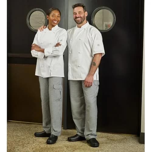 Mercer Culinary M61051HTL Genesis Men's Chef Cargo Pant in Hounds Tooth, Large, Black/White | Durable Poly Cotton, Comfort Fit thumbnail 3