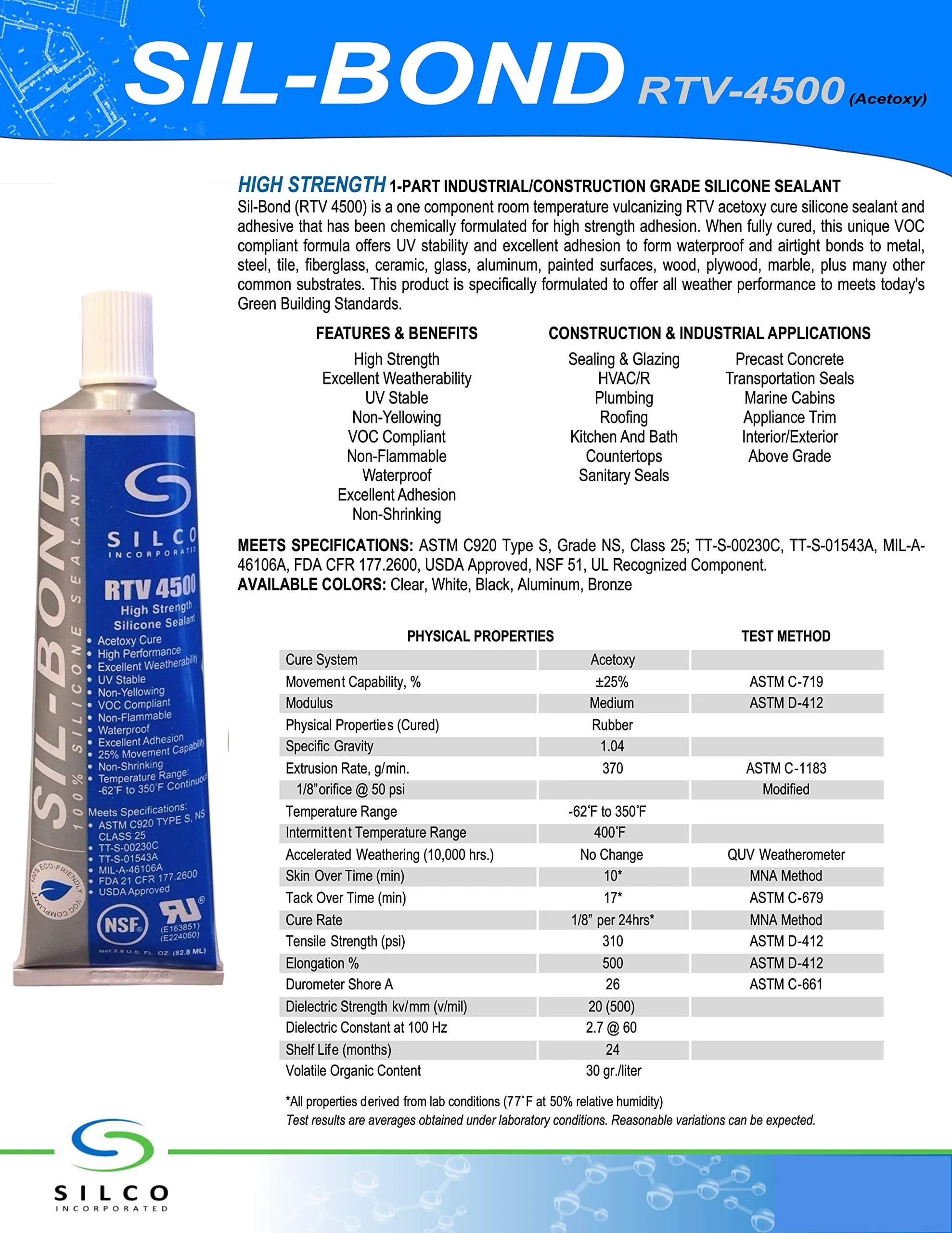 Silco Incorporated Food Contact Safe RTV Silicone Sealant Clear 80ml (2.8 Fl Oz) | NSF/ANSI Standard 51 Approved - view 3