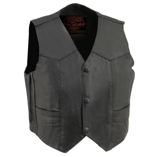 Milwaukee Leather Kids Plain Vest Black Medium | Classic Leather, Sleeveless, Fitted thumbnail 6