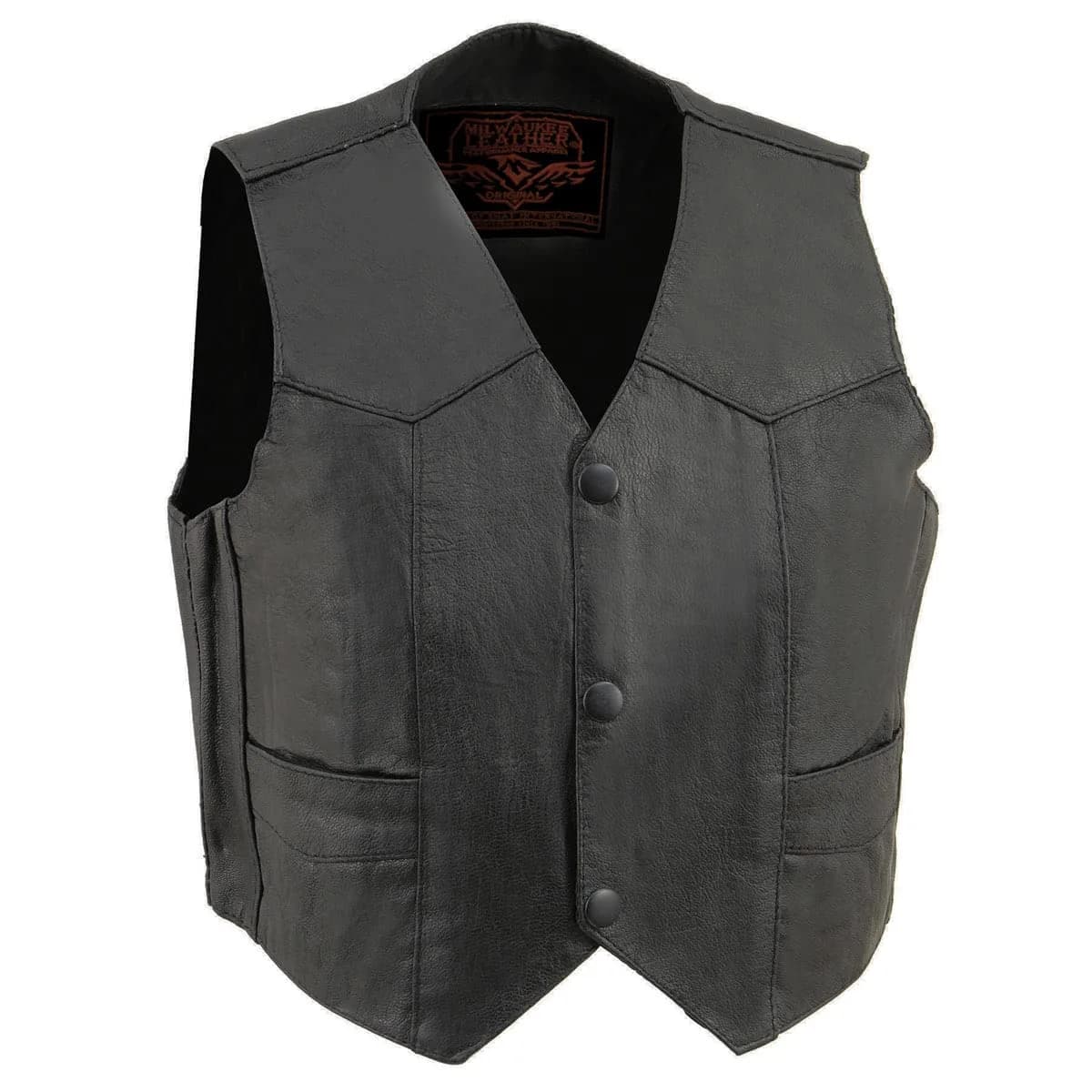 Milwaukee Leather Boys Motorcycle Vest Black X-Large | Classic Leather Design