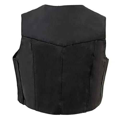 Milwaukee Leather Boys Motorcycle Vest Black X-Large | Classic Leather Design thumbnail 2