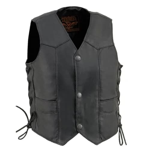 Milwaukee Leather Kids Leather Vest Large | Classic Western Style, Side Lace & Snap Closure thumbnail 7