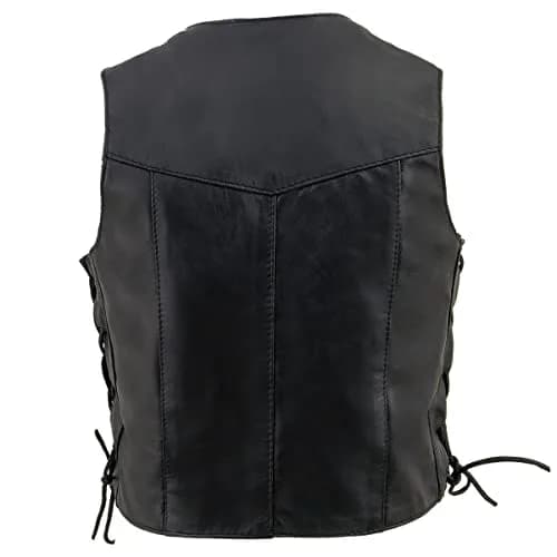 Milwaukee Leather Kids Leather Vest Large | Classic Western Style, Side Lace & Snap Closure thumbnail 2