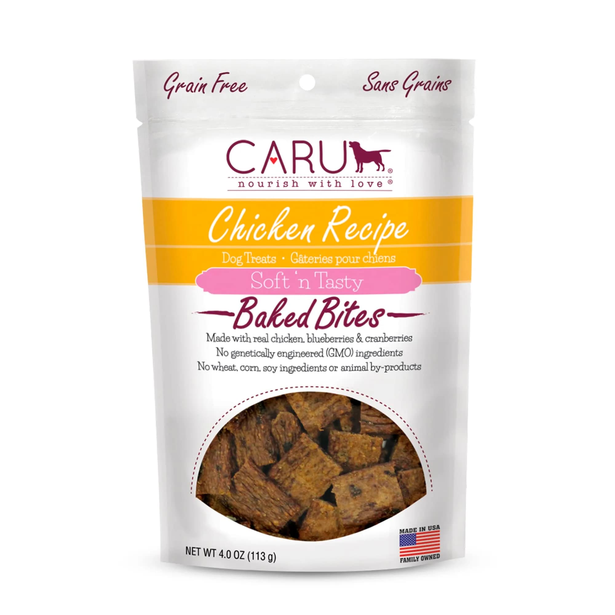 Caru Soft 'n Tasty Baked Bites - Chicken Dog Treats 4 oz | Wholesome Training Snacks