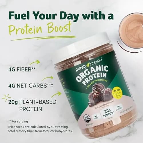 Purely Inspired Plant-Based Protein Powder, Rich Decadent Chocolate | 20g Vegan Protein, Gluten-Free, Non-GMO, USDA Organic, 16 Servings thumbnail 2