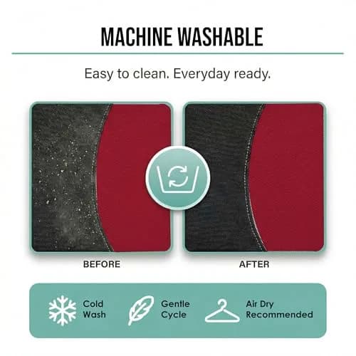 FH Group Cloth Car Seat Covers Set, Universal Fit Burgundy | Waterproof & Washable thumbnail 5