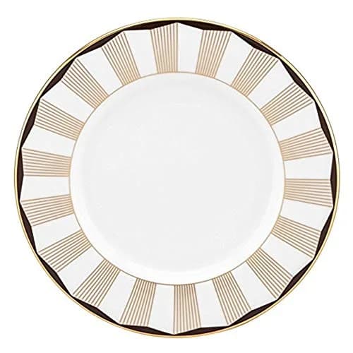 Lenox Audrey Saucer 4.75" White Bone China | Elegant Geometric Pattern with Gold Trim thumbnail 1