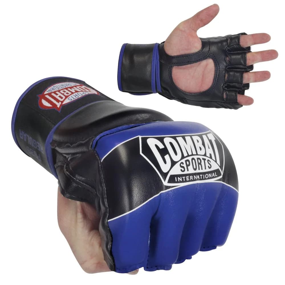 Combat Sports Pro Style Grappling MMA Gloves (Blue, Youth Medium) | 5oz Competition Gloves for MMA & Martial Arts