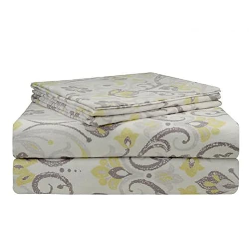 Pointehaven 200 GSM Flannel Sheet Set, Twin, Meadow | 100% Cotton, Fits up to 18" Mattresses thumbnail 1
