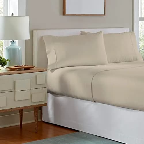 Pointehaven Twin Cotton Flannel Sheet Set | Warm & Cozy 200 GSM, Silver Grey, Pre-Shrunk, Deep Pockets thumbnail 2