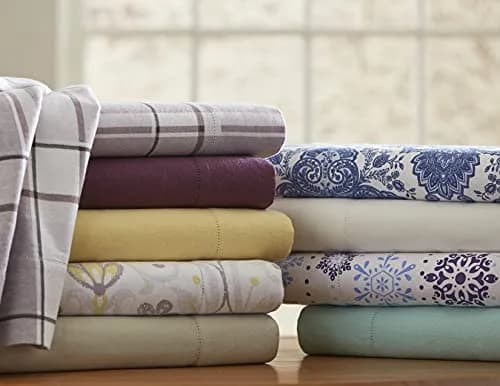 Pointehaven Twin Cotton Flannel Sheet Set | Warm & Cozy 200 GSM, Silver Grey, Pre-Shrunk, Deep Pockets thumbnail 3