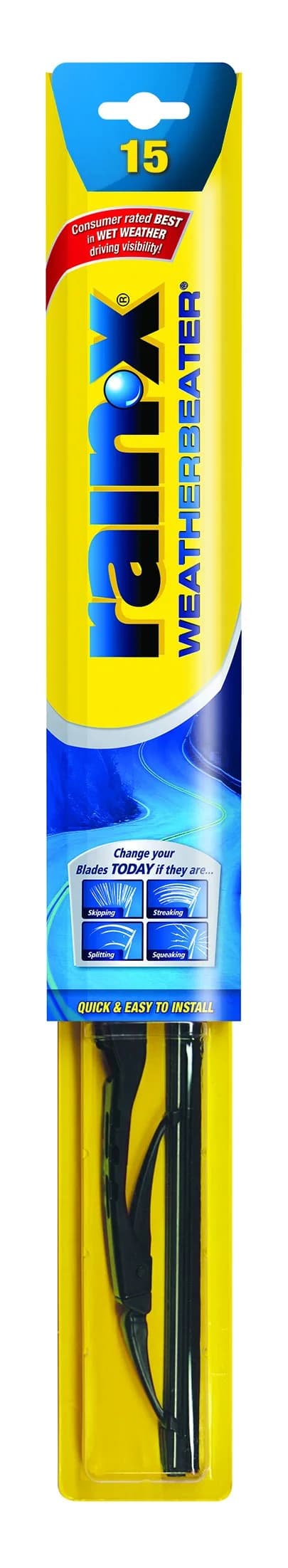 Rain-X Weatherbeater Wiper Blade 15" Pack of 5 | Streak-Free, Rust-Resistant, Easy Install