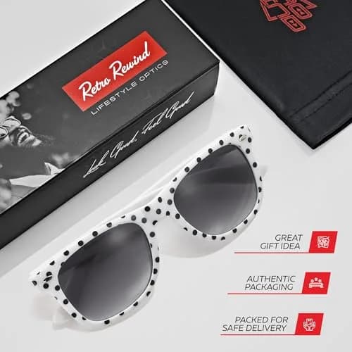 Retro Rewind Trendy Polka Dot Sunglasses for Women UV400 Protection | Vintage Style with Gradient Smoke Lenses thumbnail 5
