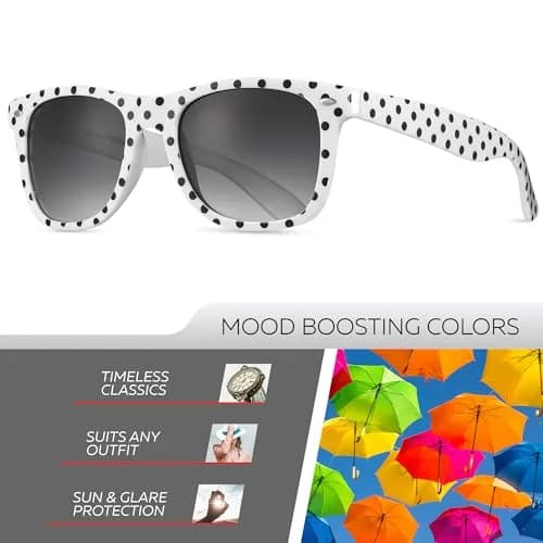 Retro Rewind Trendy Polka Dot Sunglasses for Women UV400 Protection | Vintage Style with Gradient Smoke Lenses thumbnail 3