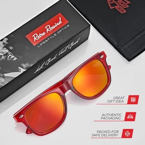 Retro Rewind Colorful Trendy 80s Mirrored Sunglasses for Women Men UV400 | Classic Retro Square Style thumbnail 4