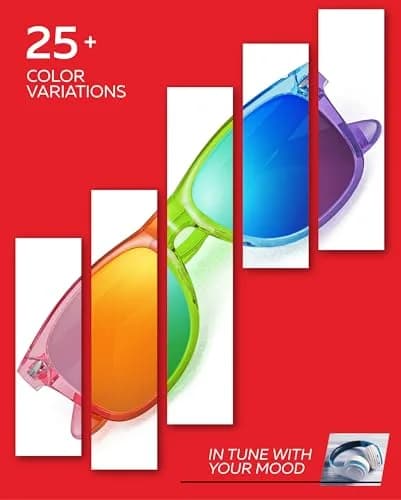 Retro Rewind Colorful Trendy 80s Mirrored Sunglasses for Women Men UV400 | Classic Retro Square Style thumbnail 6