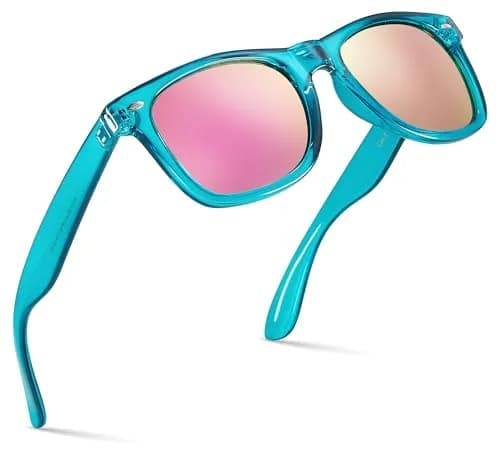 Retro Rewind Colorful Trendy 80s Mirrored Sunglasses for Women Men UV400 | Classic Retro Square Frame, UV Protection, Unisex Fit thumbnail 1