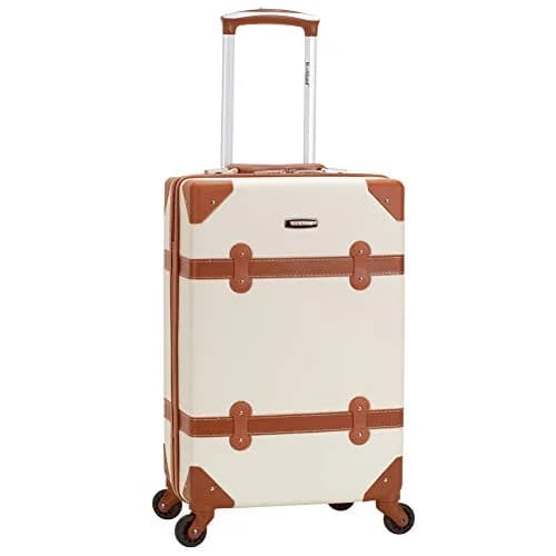 Rockland Stage Coach 20" Carry-on White | Vintage Style with Spinner Wheels thumbnail 1