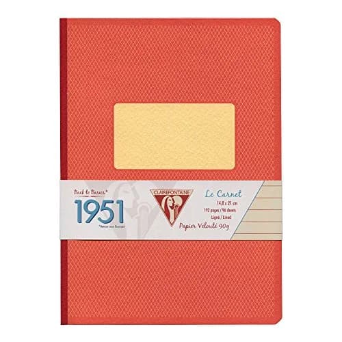 Clairefontaine Back to Basics 1951 Clothbound Notebook 5 3/4" x 8 1/4" | Premium French A5 Lined Notebook thumbnail 1
