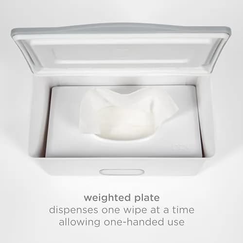 Ubbi Baby Wipes Dispenser with Weighted Plate, Gray | Easy One-Handed Wipe Access thumbnail 4