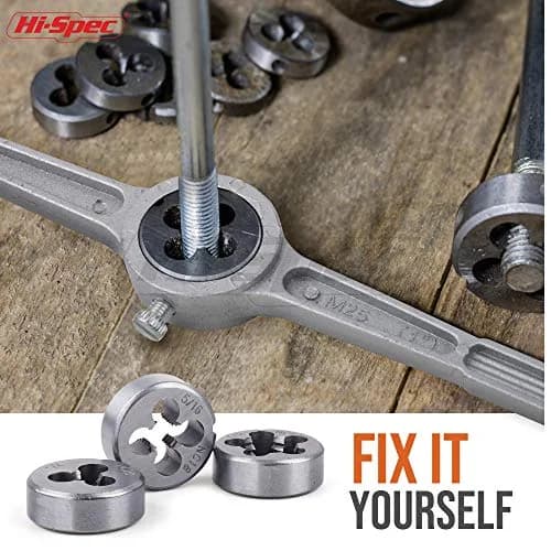 Hi-Spec 39 Piece SAE & Metric Tap & Die Set with Screw Pitch Gauge | Cut, Chase & Thread Metals thumbnail 4