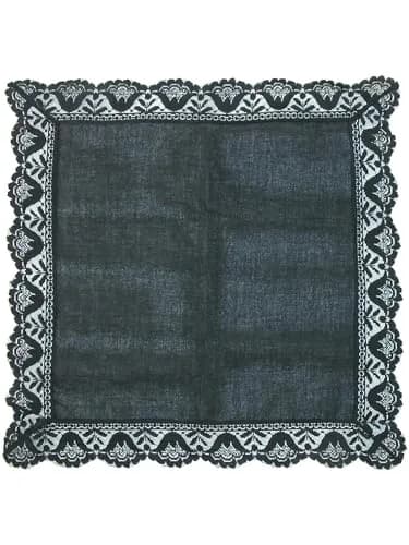 CTM Women's Twilight Beauty Black Lace Handkerchief 11.5 x 11.5 in | Elegant memorial accessory thumbnail 6
