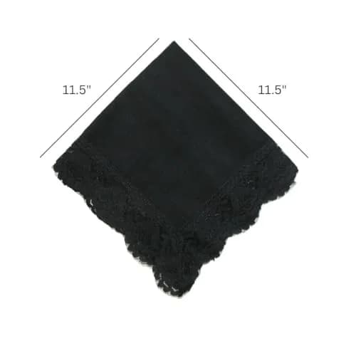 CTM Women's Twilight Beauty Black Lace Handkerchief 11.5 x 11.5 in | Elegant memorial accessory thumbnail 3