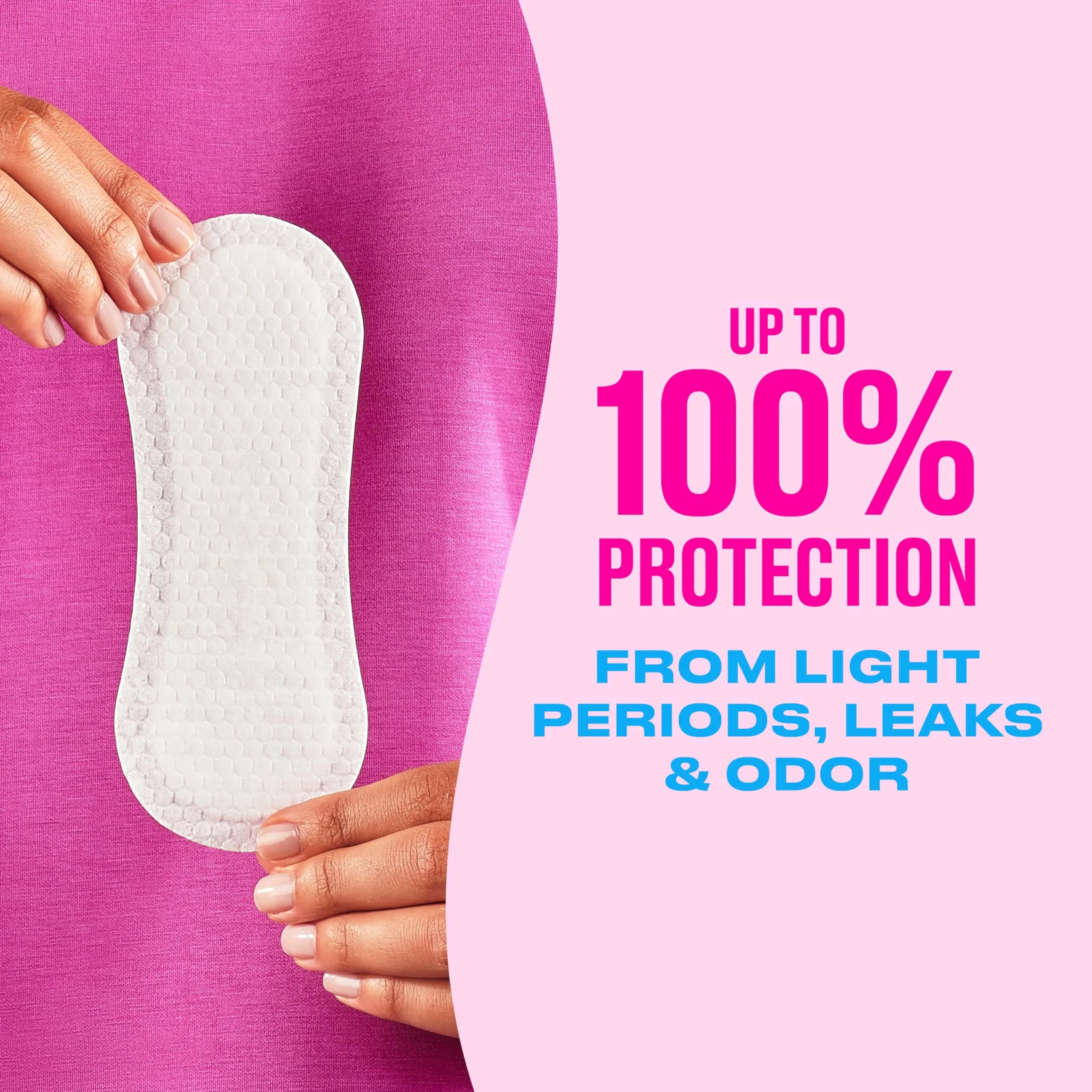 Carefree Extra Long Panty Liners Wrapped Unscented, 93 Count | Daily Feminine Protection for Light Periods and Leaks - view 2