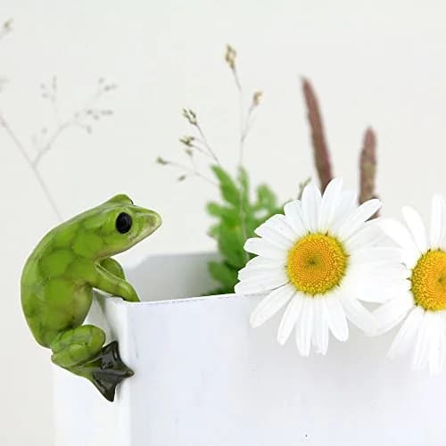 Top Collection Miniature Fairy Garden and Terrarium Frog Flower Pot and Vase Hugger, Mini | Hand-Painted Resin Fairy Figurine, 1.5" thumbnail 1