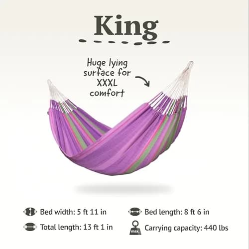 LA SIESTA Flora Blossom Organic Cotton Hammock King | Extra-Large, Soft & Durable thumbnail 6